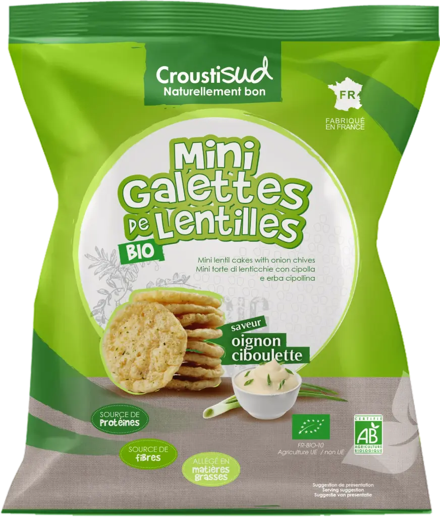 Mini-galettes de lentille bio oignon ciboulette