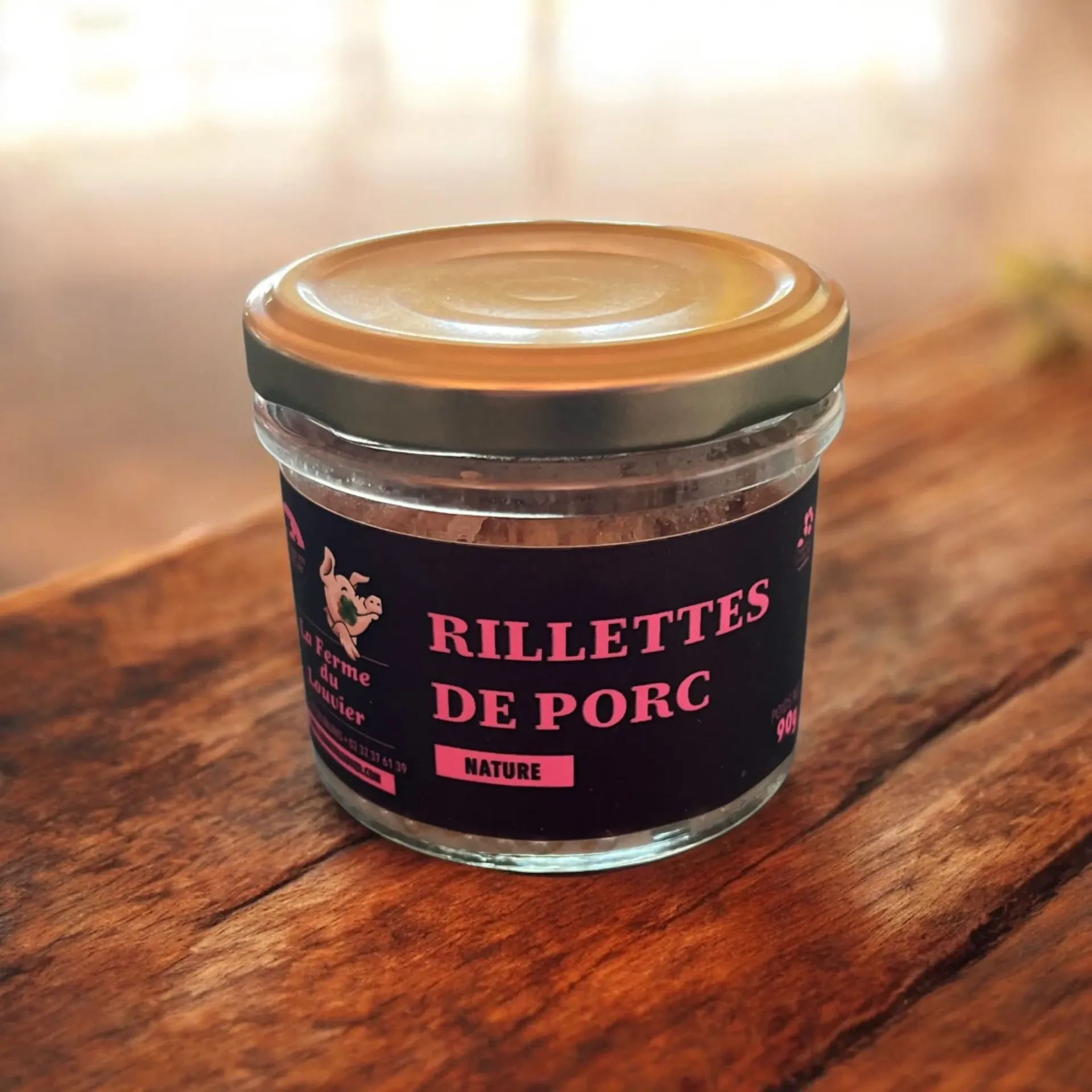Rillettes porc nature (Louvier) 90 gr